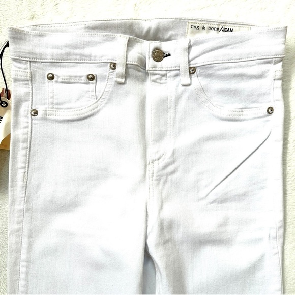 NWT $135 Rag & Bone 10 Inch Capri Jeans with Slit in White 28 - Picture 8 of 14